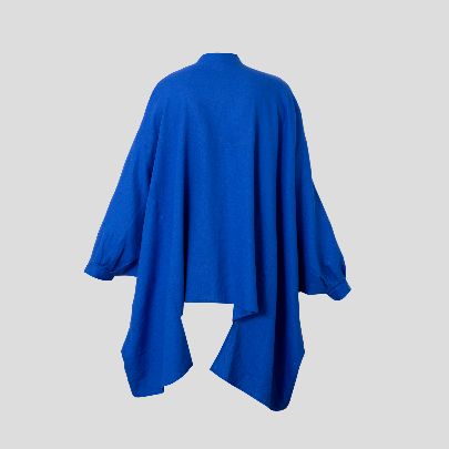 Picture of Blue linen kimono sleeves blouse