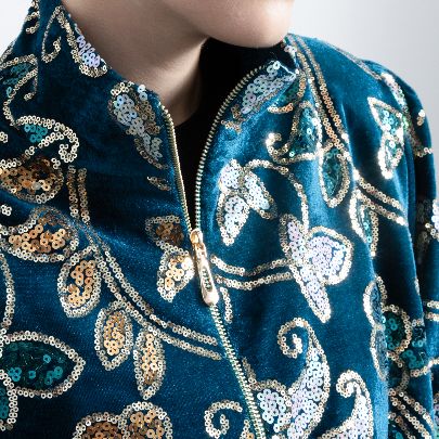 Picture of Women's blue sequined velvet jacket