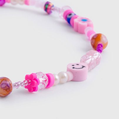 Picture of  Pink happy face necklace