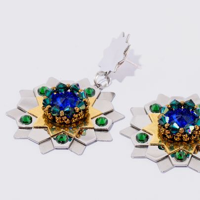 Picture of Chahar shamseh blue and green earring