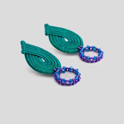 Picture of Green and purple gheytan earing