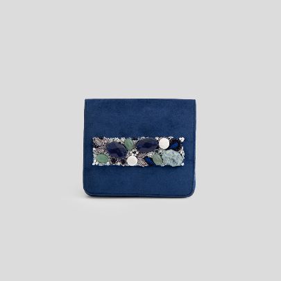 Picture of Navy blue  velvet Clutch