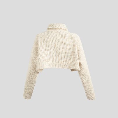 Picture of Women's knitted cream turtleneck sweater