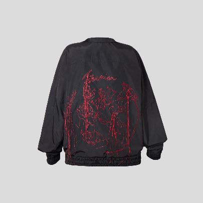 Picture of Black embroidered bomber jacket