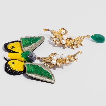 Picture of Women's earrings with butterfly embroidery