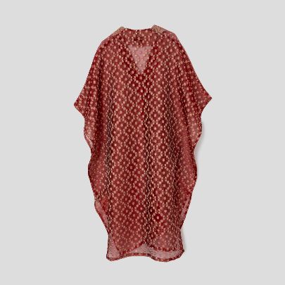 Picture of Women's red organza silk kaftan dress