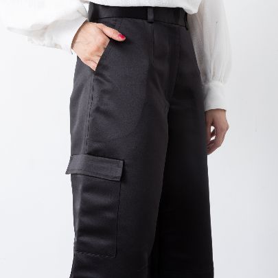 Picture of Women's black satin pants