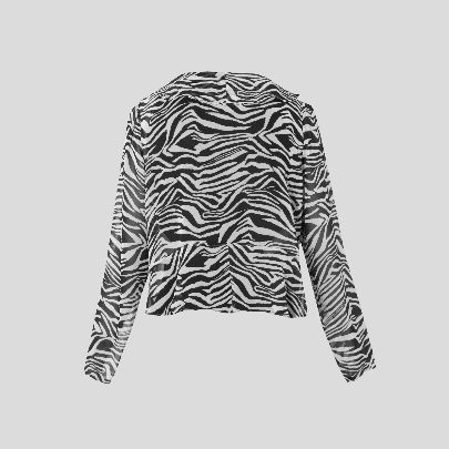 Picture of Women's black and white silk blouse