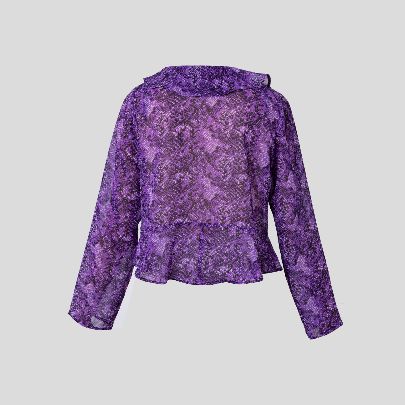 Picture of  Patterned purple silk women's blouse