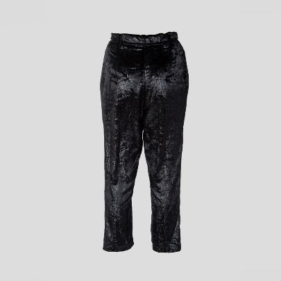 Picture of ‫shiny black velvet trousers