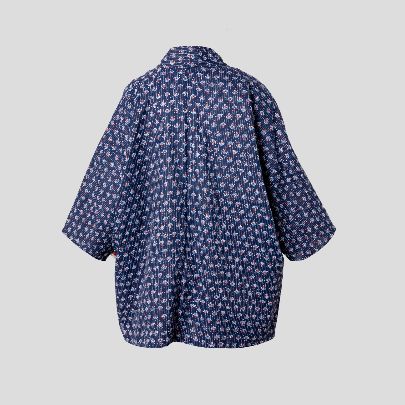 Picture of Floral Navy Blue patch work kimono jacket