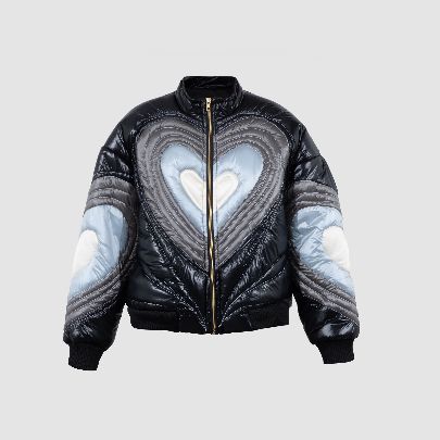 Picture of Women's multi-colored heart bomber jacket