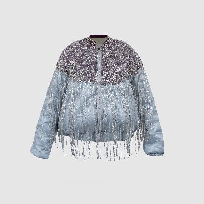 Picture of Blue beaded bomber jacket