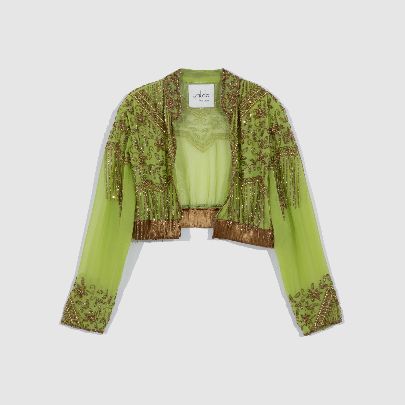 Picture of Green silk beaded women's coat