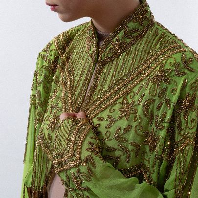 Picture of Green silk beaded women's coat