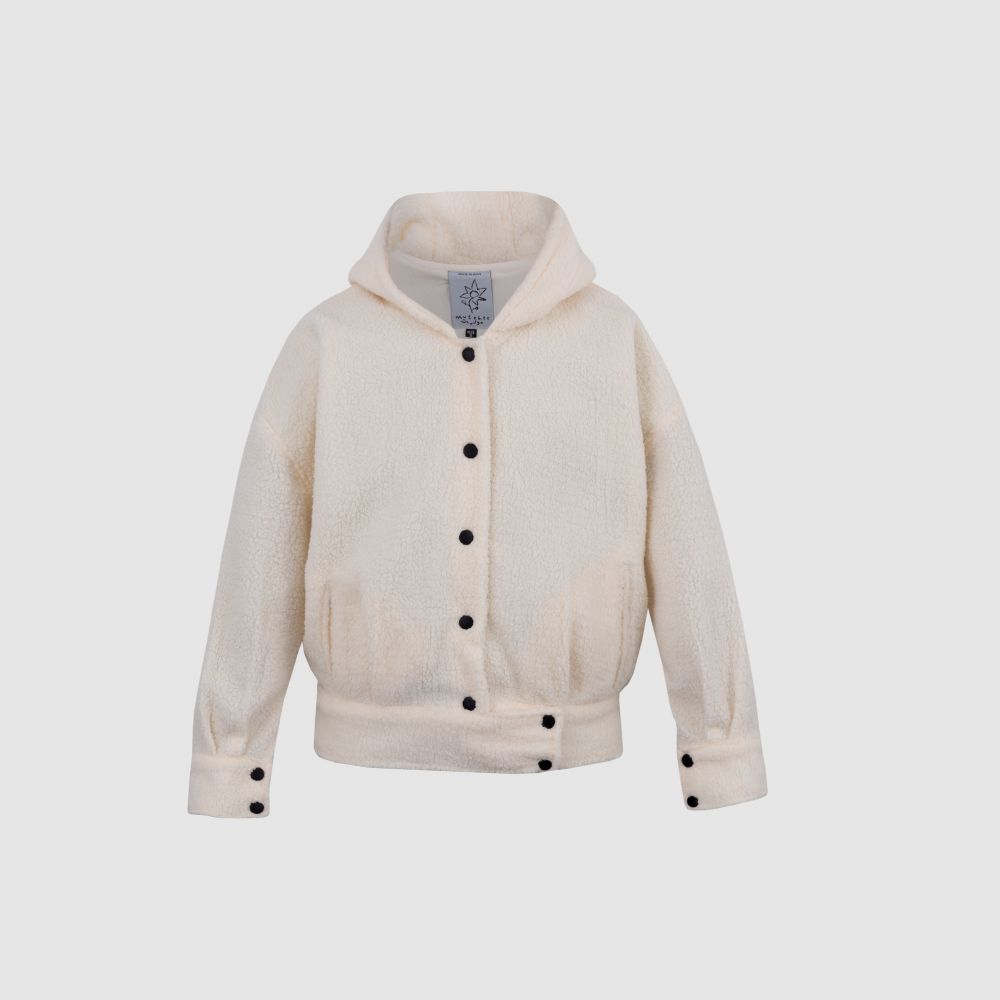 Uo cream shop teddy crop jacket