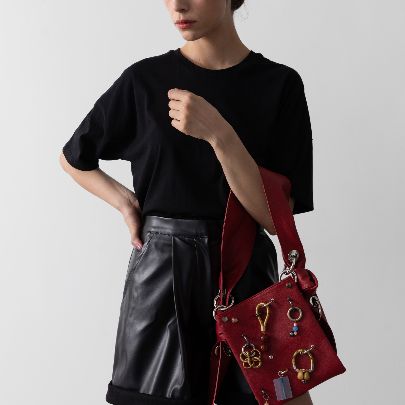 Picture of Faux leather red bag 