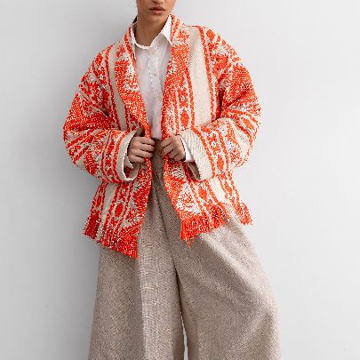 Picture of Casablanca orange poncho coat