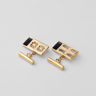 Picture of Shams Al Amara black rectangle Cufflink