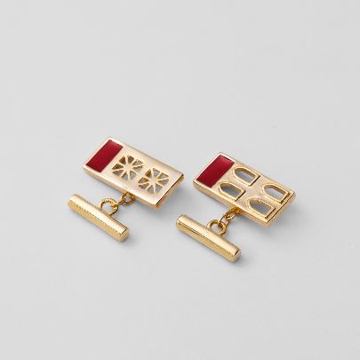 Picture of Shams Al Amara Red rectangle Cufflink