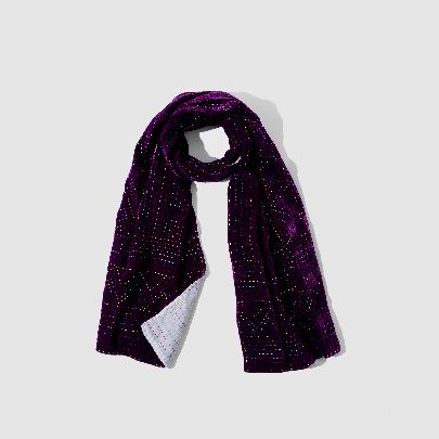 Picture of Purple and Grey velvet shawl