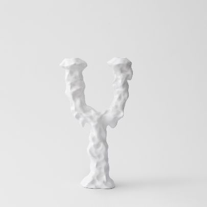 Picture of Candlestick with two branches of white ceramic tree