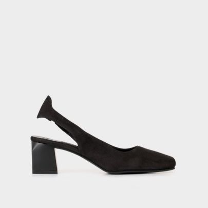 Picture of Women's black nubuck slingback pumps