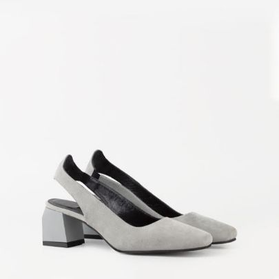 Picture of Women's gray nubuck slingback pumps