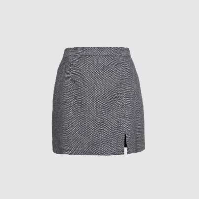 Picture of Gray wool slit skirt