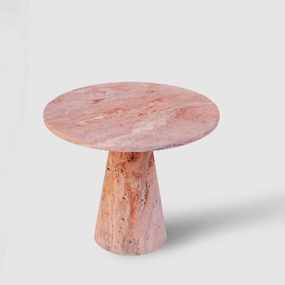 Picture of Travertine brick table with conical base