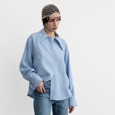 Picture of Women's oversized  light blue blouse