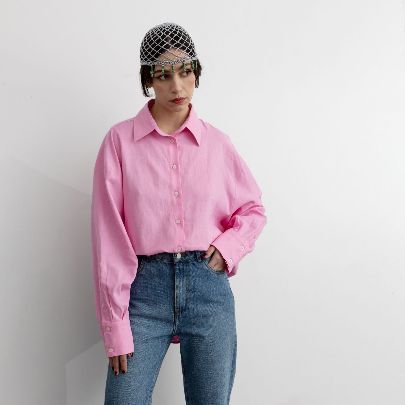 Picture of Women's oversized  with pink print sleeves