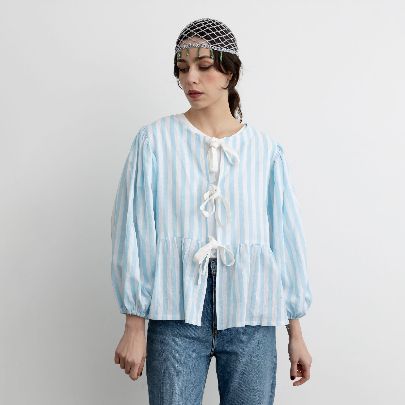 Picture of Blue balloon blouse