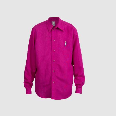 Picture of Pink embroidered linen shirt