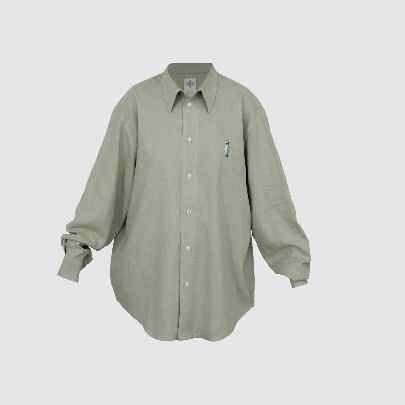 Picture of Light green embroidered linen shirt