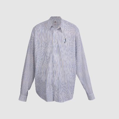 Picture of blue embroidered linen shirt