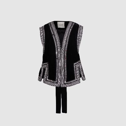 Picture of Black velvet embroidered vest