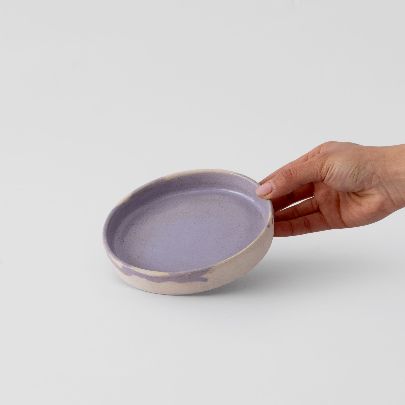 Picture of Purple glazed small edged flat plate