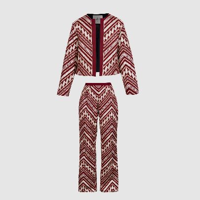 Picture of Crimson white patterned suit