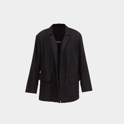 Picture of Black linen women's coat