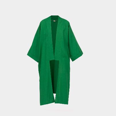 Picture of Green slitted linen kimono