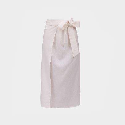 Picture of White linen women's skirt