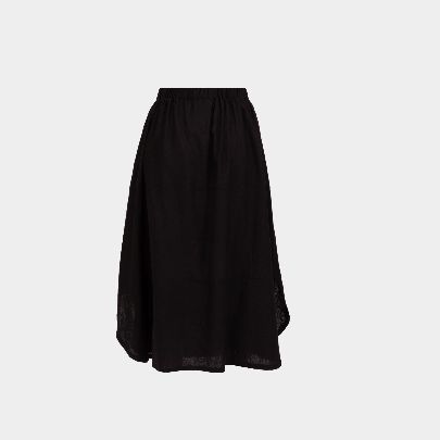 Picture of Black layered linen women's skirt