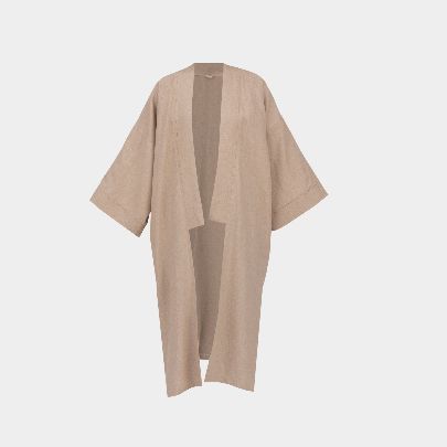 Picture of Cream slitted linen kimono