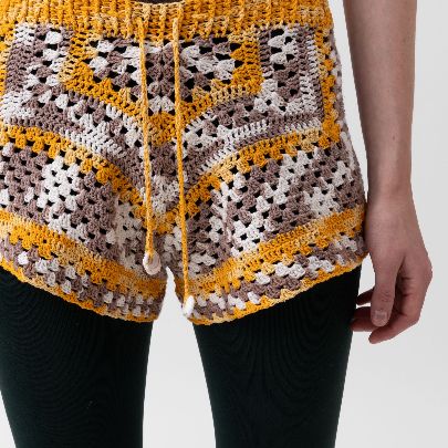 Picture of Women's yellow crocheted shorts