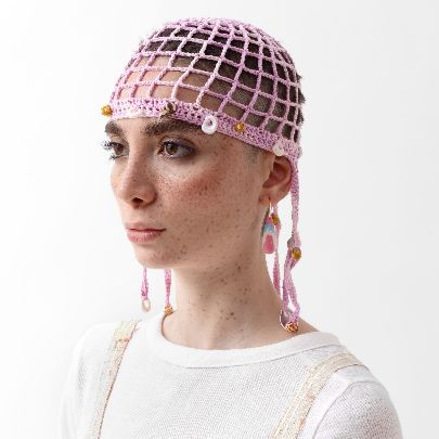 Picture of Mermaid pink lace cap