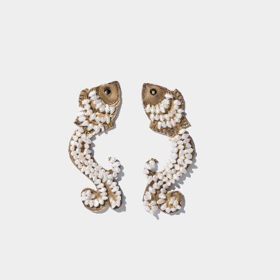 Picture of Women's earrings with fish and pearls