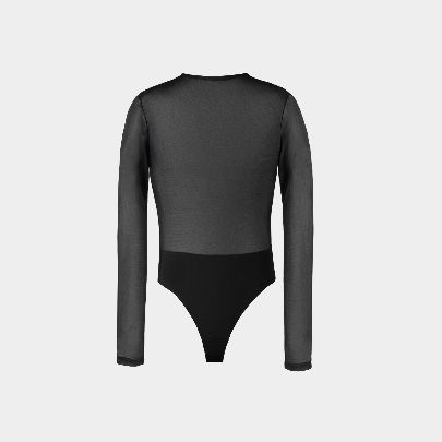 Picture of Black silk women's bodysuit