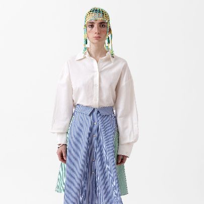 Picture of Women's blue-green embroidered skirt