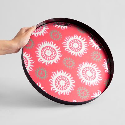 Picture of Patterned mirror tray 27